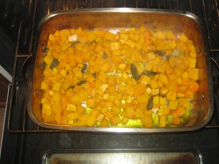 roasted squash ready for the risotto